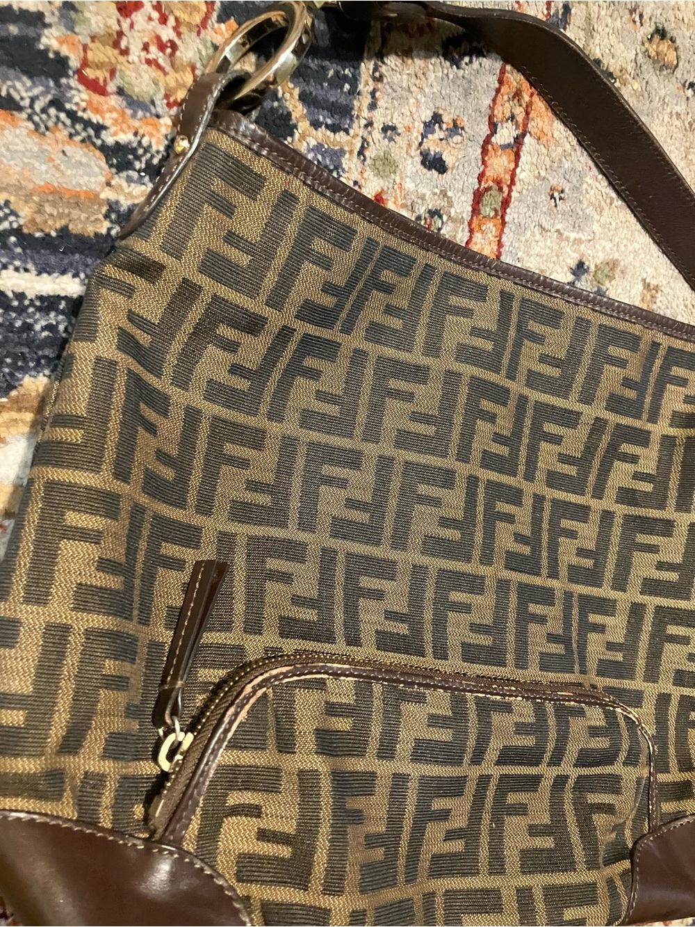 Vintage Fendi Mamma Baguette Hobo Shoulder Bag Brown Rare - Picture 3 of 14